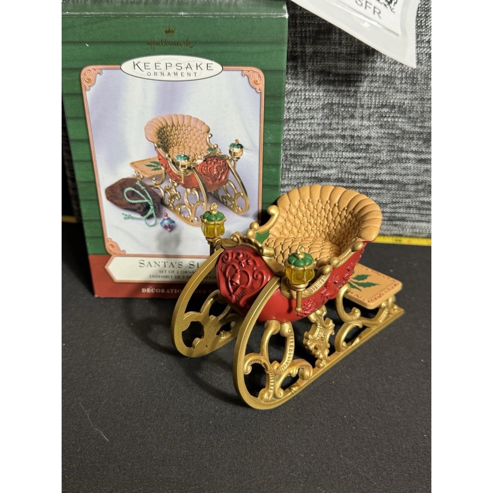 2001 Hallmark Keepsake Ornament Santa's Sleigh - Ornament In Box Missing Bag
